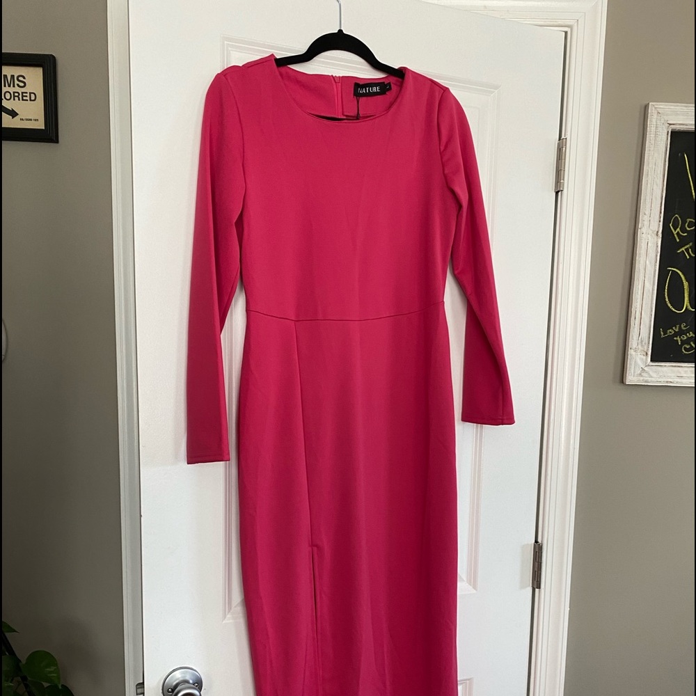 NWT long fushia dress
